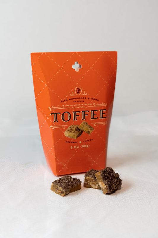 Milk Chocolate Almond Toffee Squares - Grab & Go Pouch - 3 Pack